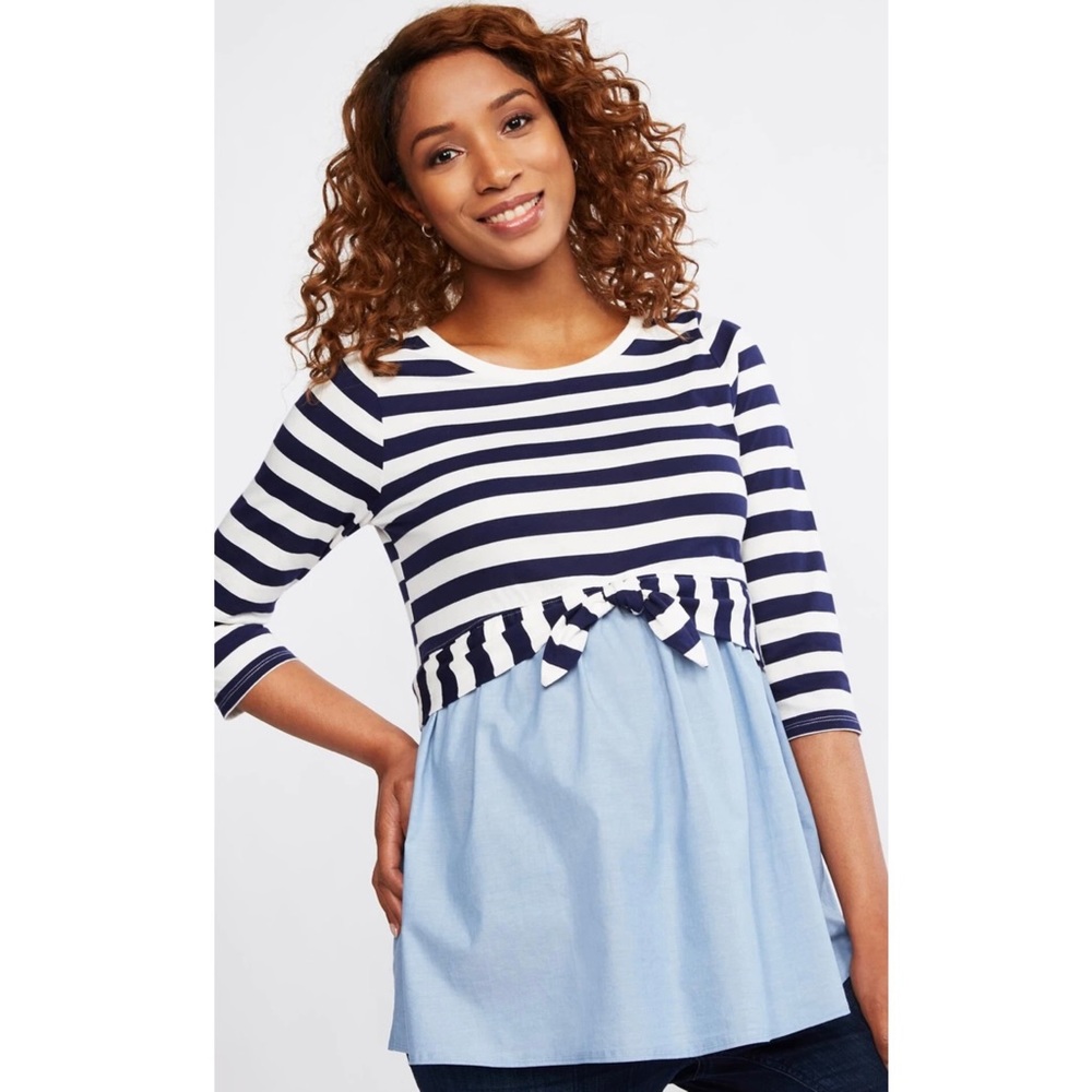 Free tote bag! -NWT Striped Babydoll Maternity Top